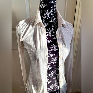 Express silky soft fitted long sleeve button down dressy shirt